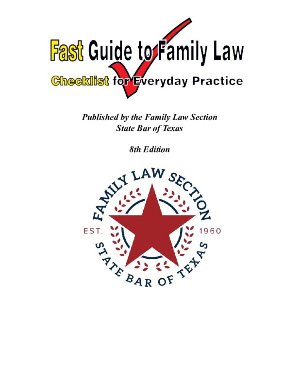 Fast Guide to Family Law - Checklist for Everyday Practice 8th Edition (New August 2025 Downloadable Edition)